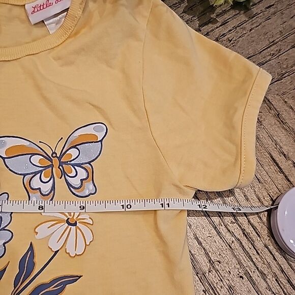 Yellow floral butterfly top 6X - Picture 4 of 7